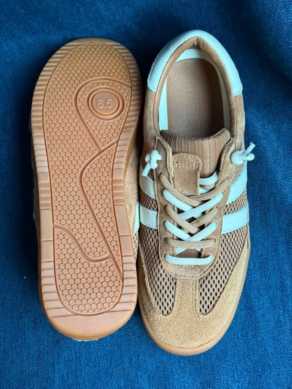 NWOT Steve Madden Verdict Tan Multi Suede Retro Sneakers Size 6.5 🤎👟